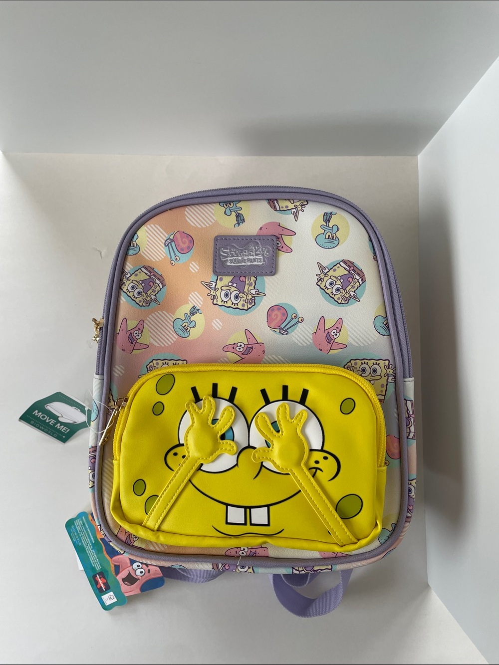 NWT SpongeBob SquarePants Move Me Peek A Boo Mini Backpack Purple